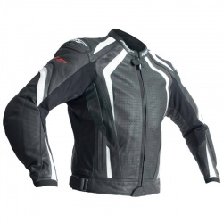 RST R-18 CE Leather Jacket - Black/White