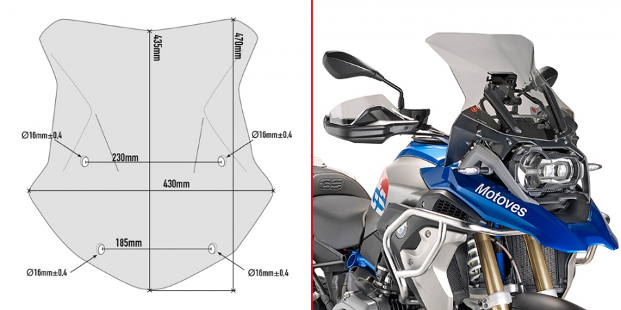 GIVI BMW R1200GS/R1250GSスクリーン 5124D M026