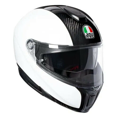 AGV Sport Modular Dual Colour Gloss Black White Motorcycle Helmet ...